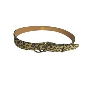 Loklik Animal Leopard Cheetah Calf Hair Print Synthetic Leather Belt Size Small